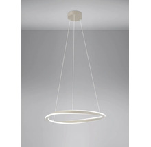 LED-Pendelleuchte in Ringform, modern, mit minimalistischer Seilaufhängung.