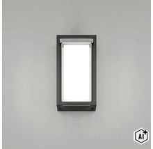 Moderne rechteckige Wandleuchte für den Außenbereich mit einem Rahmen und leuchtender Diffusorfläche (Image AI modified or generated)