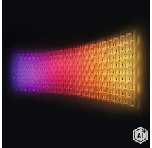 LED Lichternetz mit Farbverlauf als Wanddekoration für den Innen und Außenbereich (Image AI modified or generated)