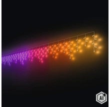 LED Lichtervorhang mit Farbverlauf als Weihnachtsbeleuchtung (Image AI modified or generated)