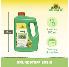 Neudorff Grundstoff Essig Konzentrat Unkrautvernichter in 3 Liter Flasche, reicht für 500 Quadratmeter, ganzjährig anwendbar.