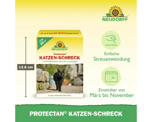 Neudorff Protectan Katzenschreck Granulat zur Katzenabwehr für 20 Quadratmeter, 13,6 Zentimeter hoch, geeignet von März bis November.