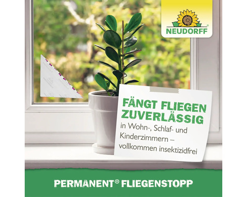 Neudorff Permanent Fliegenstopp Fensterklebefalle für Wohnräume