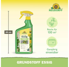 Neudorff Grundstoff Essig Unkrautvernichter in der 1 Liter Sprühflasche mit 28 Zentimeter Höhe für die Anwendung auf Wegen und Terrassen.