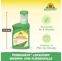 Neudorff Permanent Lockstoff für Wespen- und Fliegenfalle in der 17,5 Zentimeter hohen Flasche zur Verwendung von März bis Oktober.