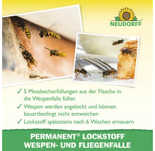 Neudorff Permanent Wespen- und Fliegenfalle Lockstoff zur Wespenbekämpfung mit Anwendungshinweisen