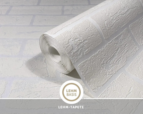 Lehm Tapete in Backsteinoptik als Tapetenrolle
