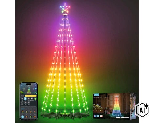 Govee LED Kegel Weihnachtsbaum mit App Steuerung und Sternspitze (Image AI modified or generated)