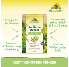 Neudorff Azet Koniferendünger 2,5 kg mit Mykorrhiza und Mikroorganismen für gesunde Nadelgehölze und Langzeitwirkung.