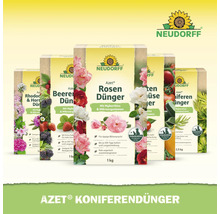 Neudorff Azet Rosendünger und verschiedene weitere Azet Spezialdünger für Pflanzen mit Mykorrhiza und Mikroorganismen in Packungen.