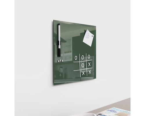 Magnetische Glas-Whiteboard mit Stift, Notiz und Tic-Tac-Toe-Spiel