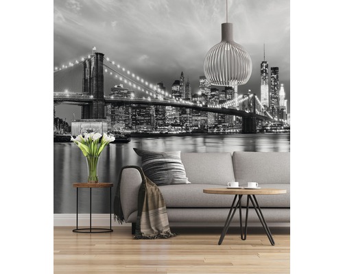 Wohnzimmer mit New York Skyline Fototapete