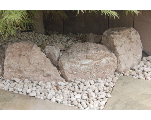 Fertiggabione 100 x 50 x 50 cm gefüllt mit Gabionensteinen Rosso Verona 70-120 mm
