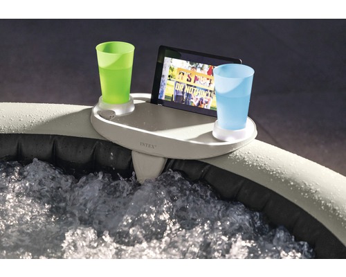 Aufblasbarer Whirlpool mit Getränkehalter und Tablet