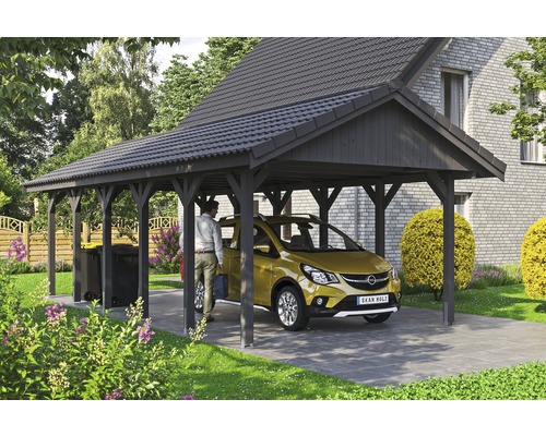 Einzelcarport SKAN HOLZ Wallgau inkl. Dachlattung und H-Pfostenanker 430 x 900 cm grau Einzelcarport SKAN HOLZ Wallgau inkl. Dachlattung und H-Pfostenanker 430 x 900 cm grau