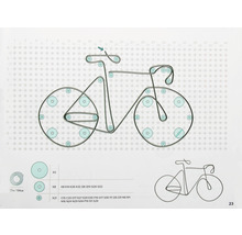 Illustration eines Fahrrads mit Punktmuster-Hintergrund