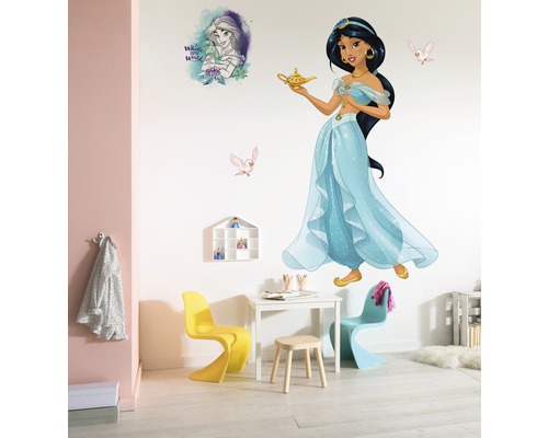 Dekoratives Kinderzimmer mit Wandtattoo von Prinzessin Jasmin und Aladdin