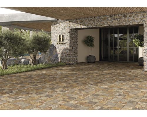 Feinsteinzeug Terrassenplatte Smartgrip Schiefer rektifizierte Kante 59,5 x 59,5 x 2 cm