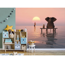 Fototapete Vlies HRBP000018 Elefant und Hund 4 5-tlg. 243 x 184 cm