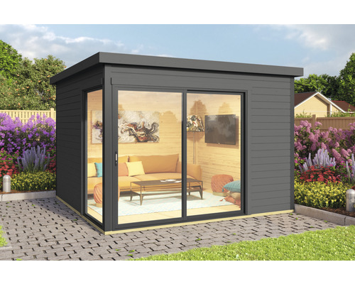 Gartenhaus weka Designhaus 412 Gr. 1 inkl. Fußboden 319,6 x 319,6 cm anthrazit