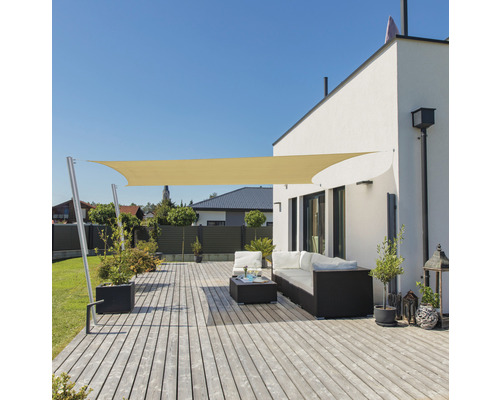 Windhager CAPRI Rechtecksonnensegel 3,0 x 4,0 m, HDPE 225 g/m² wind- und wasserdurchlässig, cremeweiß