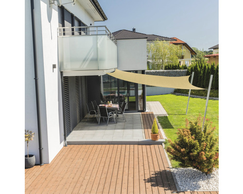 Windhagel CAPRI Quardratsonnensegel 4,0 m, HDPE 225 g/m² wind- und wasserdurchlässig, cremeweiß