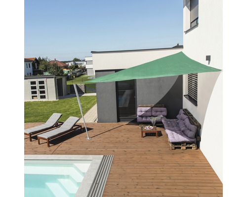 Windhager CAPRI Dreiecksonnensegel 5,0 x 5,0 x 5,0 m, HDPE 225 g/m² wind- und wasserdurchlässig, grün