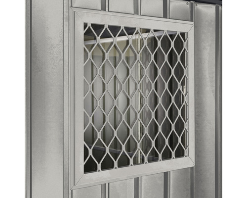 Metallfenster mit Gitter