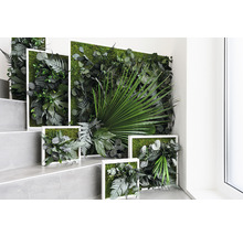 Pflanzenbild Dschungeldesign Rahmen weiß 100x60 cm-thumb-3