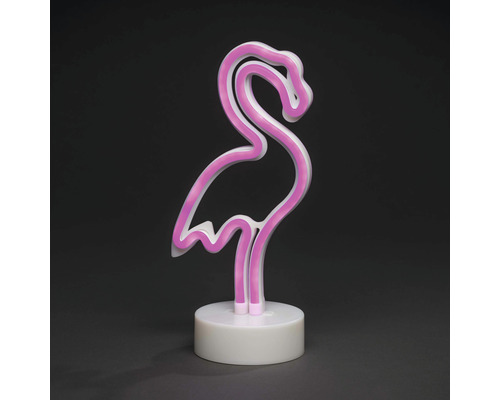 Flamingo Neonleuchte auf Sockel