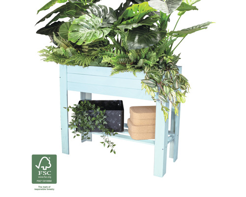 Blumenkasten mit Ablage und Pflanzen