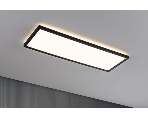 LED Panel 3-step dimmbar 23W 1800 lm 3000 K warmweiß HxBxT 25x580x200 mm mit Backlight Auria schwarz rechteckig
