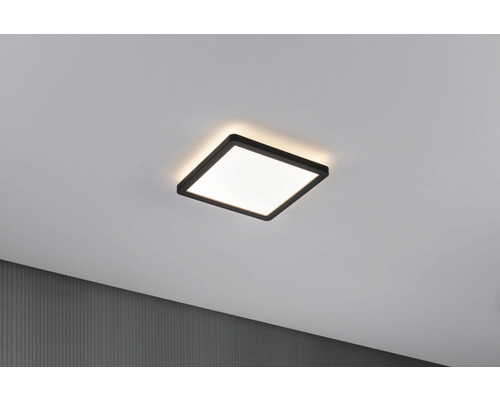 LED Panel 12,5W 900 lm 3000 K warmweiß HxBxT 25x190x190 mm mit Backlight Auria schwarz eckig