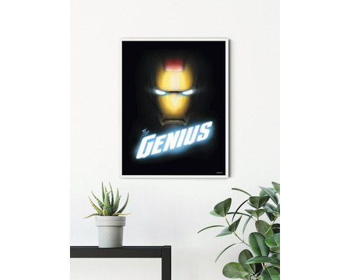 Gerahmtes Iron Man Poster mit dem Titel The Genius