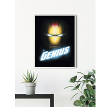 Gerahmtes Poster mit Iron Man Motiv und dem Schriftzug The Genius.