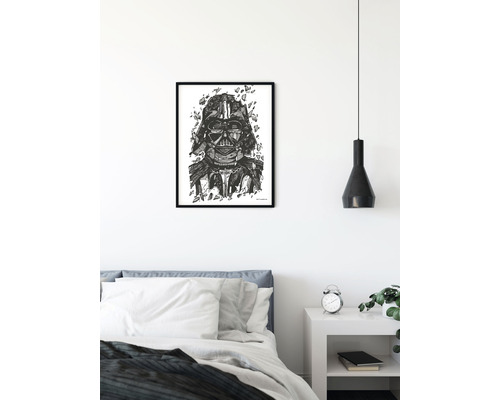 Dekoratives Wandbild mit Star Wars Darth Vader Motiv im Schlafzimmer