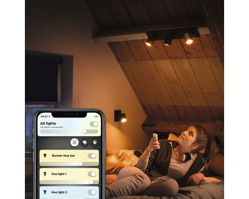 Spot Philips Hue Fugato 1 x GU10 5,7 W 350 lm Compatible avec SMART HOME by  hornbach - HORNBACH