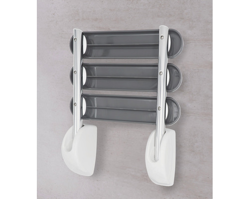 Handtuchhalter mit drei Stangen und zwei Haken zur Wandmontage