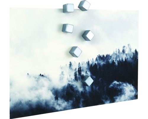 Wandbild mit Waldmotiv und sechs Magneten