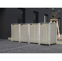 Mülltonnenbox HIDE 4-fach 240 l 278,8 x 80,7 x 115,2 cm naturgrau-thumb-3