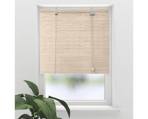 Bambusrollo Sichtschutz Mit Schnurzug - Holzrollo Für Fenster Bis 140cm Breite