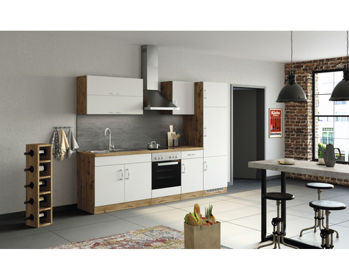 Held Möbel Küchenzeile Sorrento 270 cm weiß matt zerlegt Variante reversibel