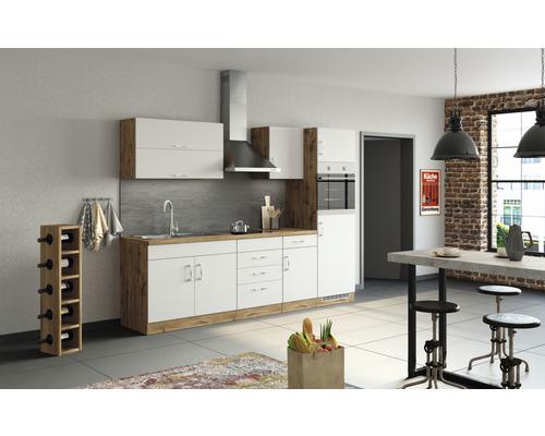 Held Möbel Küchenzeile Sorrento 270 cm weiß matt zerlegt Variante reversibel