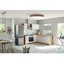Held Möbel Winkelküche mit Geräten Sorrento 210 cm Frontfarbe weiß matt Korpusfarbe eiche zerlegt-thumb-4