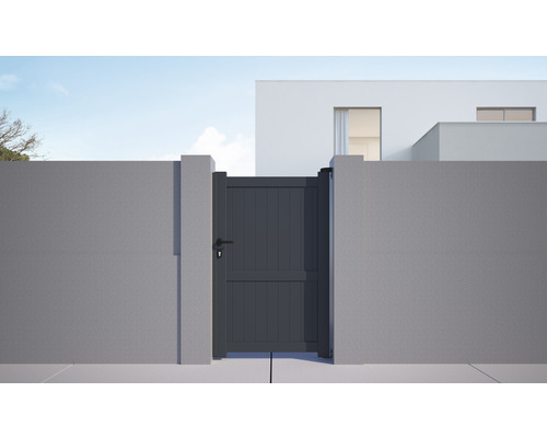 Gartentor aus Aluminium mit Schloss in einer modernen Hausanlage