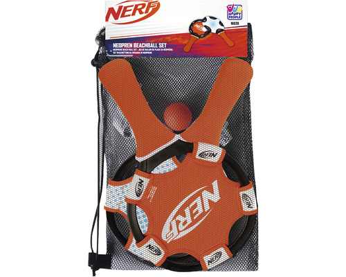 Nerf Beachball Set mit Neoprenschlägern und Ball in einer Netztragetasche