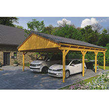 Doppelcarport SKAN Holz Fichtelberg 618 x 808 cm Eiche hell
