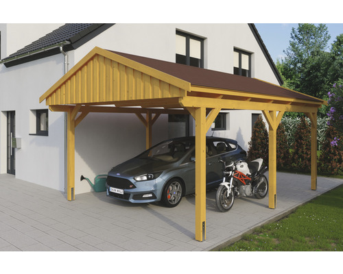 inkl. Dachschindeln rot | Holz Einzelcarport Fichtelberg SKAN HORNBACH