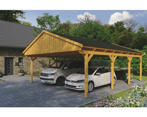 Doppelcarport SKAN Holz Fichtelberg inkl. Dachschindeln | HORNBACH | Carports