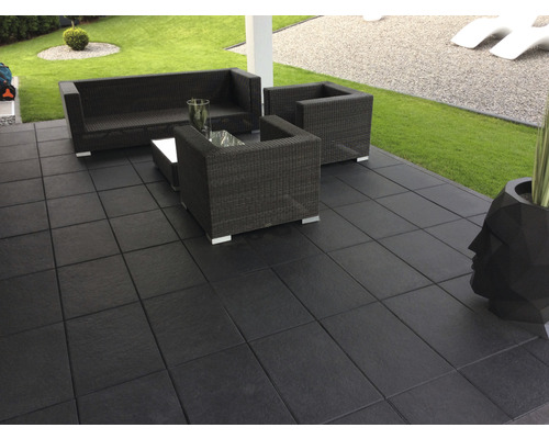 Beton Terrassenplatte iStone Luxury schwarz-basalt 60 x 40 x 4 cm